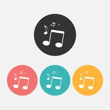Musical notes Icon isolated on grey.  Illustration Stock Illustration