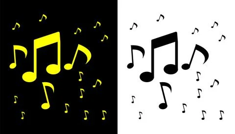 Musical notes icon, melody icon, tune icon song symbol illustration. Stock Illustration