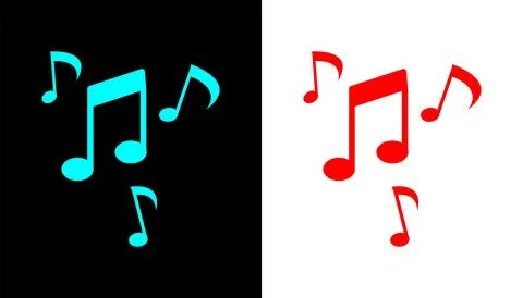 Musical notes icon, melody icon, tune icon song symbol illustration. Stock Illustration