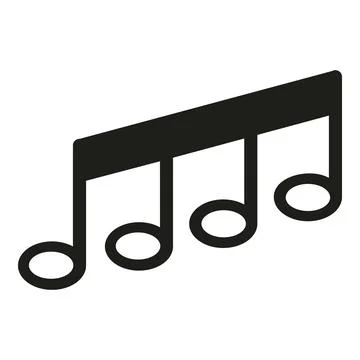 Musical notes icon representing melody and rhythm Stock Illustration
