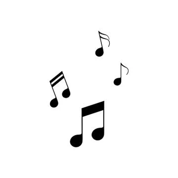 Musical notes icon set in black. Sonud. Melody. Vector on isolated white back Stock Illustration