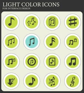 Musical notes icon set Stock Illustration