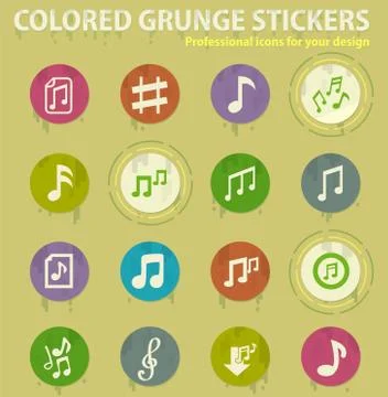 Musical notes icon set Stock Illustration
