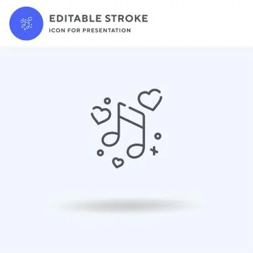 Musical Notes icon vector, filled flat sign, solid pictogram isolated on whit Stock Illustration