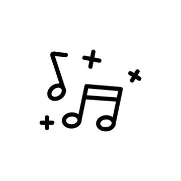Musical notes icon vector. Isolated contour symbol illustration Stock Illustration