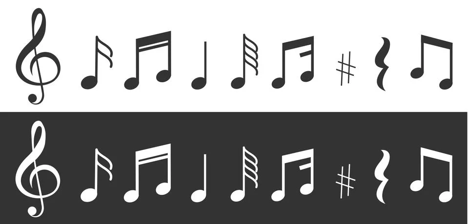 Musical notes icons set. Vector illustration eps Stock Illustration