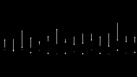 Musical Notes Illustration on Black Background with White Staves and Symbols Stock Footage 341374318