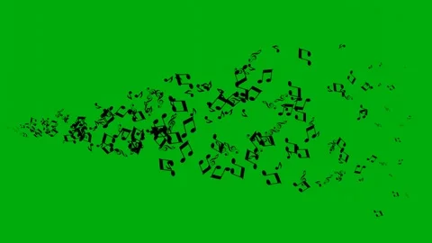 Musical notes isolated on chromakey background. Music. Stock Footage 229809202