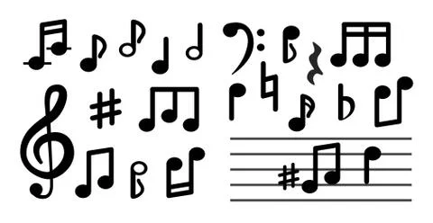 Musical notes isolated on white background. Vector sign Stock Illustration