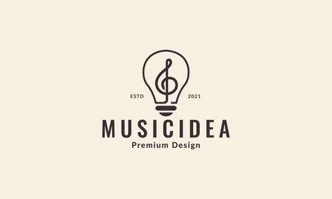 Musical notes with lamp ideas logo vector symbol icon design illustration Illustrazione stock