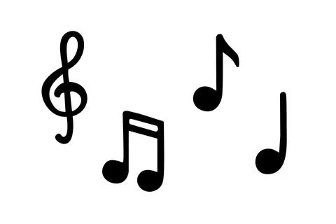 Musical Notes Line Drawing Stock Illustration