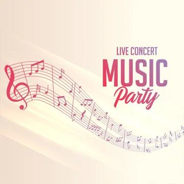 Musical notes lines background for party events Stock Illustration