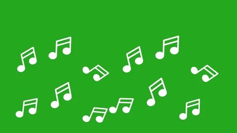 Musical Notes Moving Animation Green Screen Overlay 4K Stock Footage 333559505