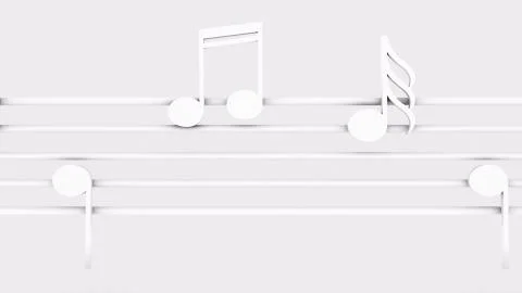 Musical notes on music line, computer generated. 3d render classic background Stock Illustration