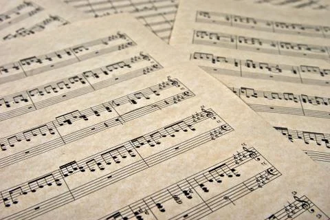 Musical notes on parchment Stock Photos