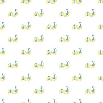 Musical notes pattern creating repeating melody background 스톡 일러스트