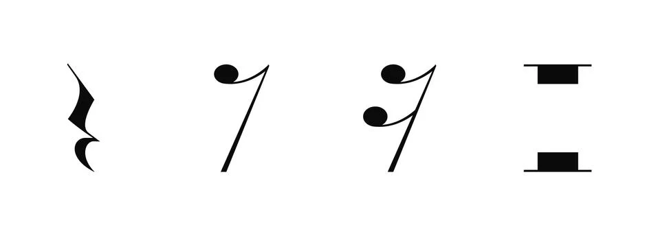 Musical notes, pauses isolated on white background. Vector Illustration EPS10 イラスト素材