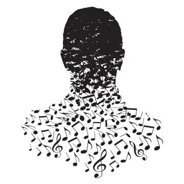 Musical notes person Stock Illustration