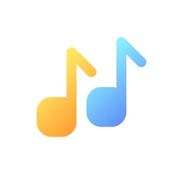 Musical notes pixel perfect flat gradient color ui icon Illustrazione stock