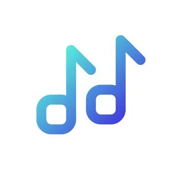 Musical notes pixel perfect gradient linear ui icon Stock Illustration