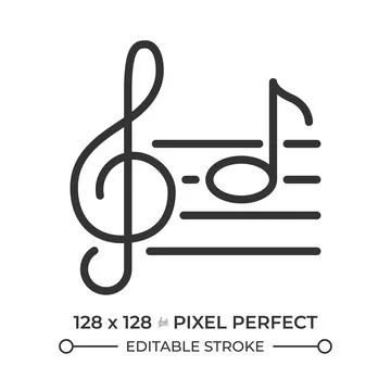 Musical notes pixel perfect line icon Stockillustratie