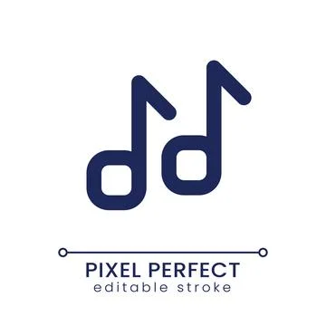 Musical notes pixel perfect linear ui icon Illustrazione stock