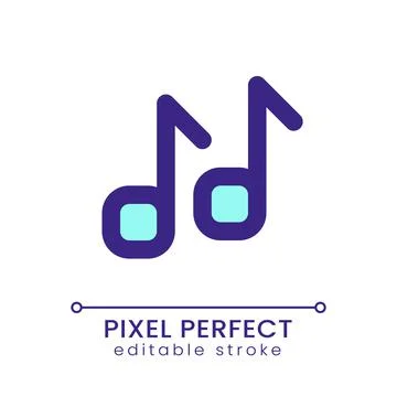 Musical notes pixel perfect RGB color ui icon Ilustração Stock