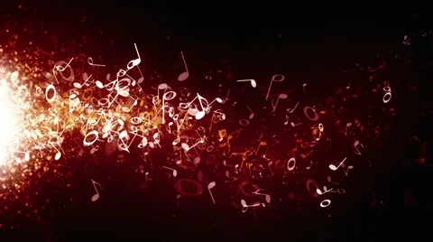 Musical Notes Red Drifting Stock Footage 48250212