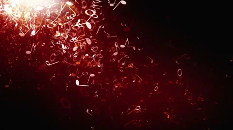 Musical Notes Red Falling Stock Footage 48250476