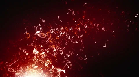 Musical Notes Red Rising Stock-Footage 48250856