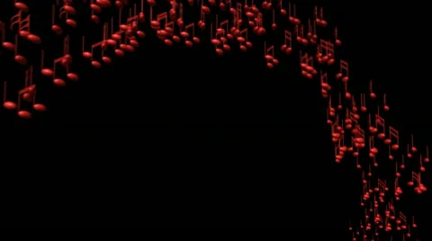 Musical Notes Red Variation B Stock-Footage 12263314
