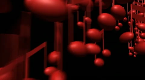 Musical Notes Red Variation C Stock-Footage 12268237