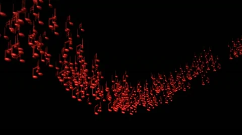 Musical Notes Red Variation D Stock Footage 12268224