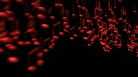 Musical Notes Red Variation A Stock-Footage 12130617