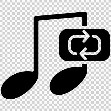 Musical notes with repeat loop Stock Illustration