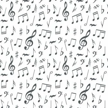 Musical notes seamless pattern background 스톡 일러스트
