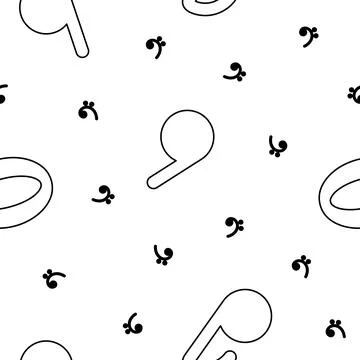 Musical notes. Seamless pattern. Coloring Page. 스톡 일러스트