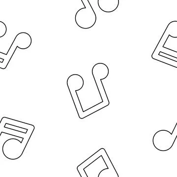 Musical notes. Seamless pattern. Coloring Page. 스톡 일러스트