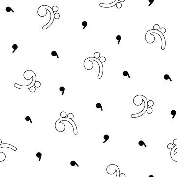 Musical notes. Seamless pattern. Coloring Page. Illustrazione stock