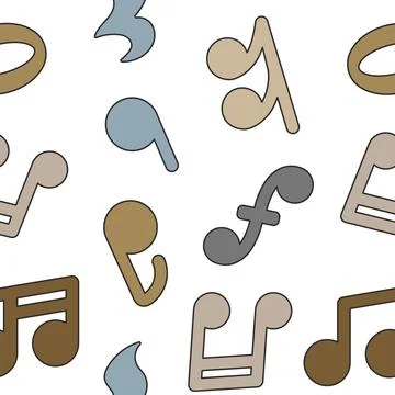 Musical notes. Seamless pattern. Illustrazione stock
