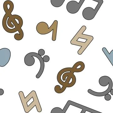 Musical notes. Seamless pattern. Illustrazione stock