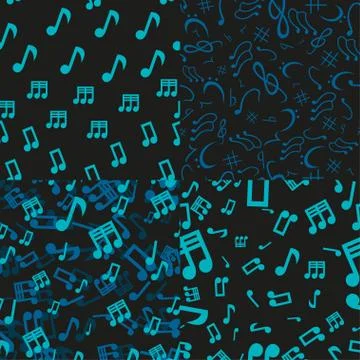 Musical Notes Seamless Patterns Stock Illustration