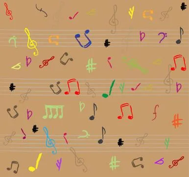 Musical notes - seamless vector Illustrazione stock