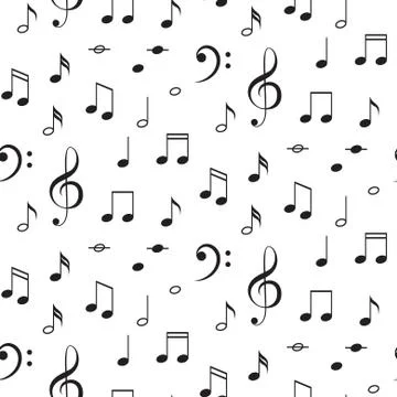 Musical notes seamless vector pattern Illustrazione stock