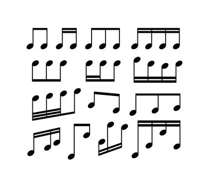 Musical notes set on white background. Vector illustration Stock Illustration