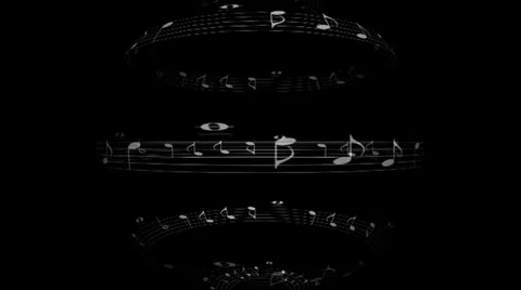 Musical Notes Spheres Motion Mapping Stockbeeldmateriaal 24729404