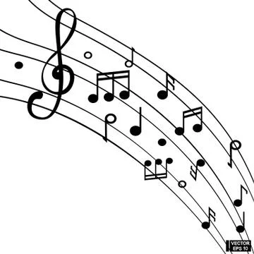 Musical notes staff background for design use. Stock Illustration