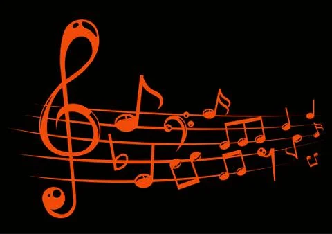 Musical notes staff background with lines. Vector illustration Stock Illustration