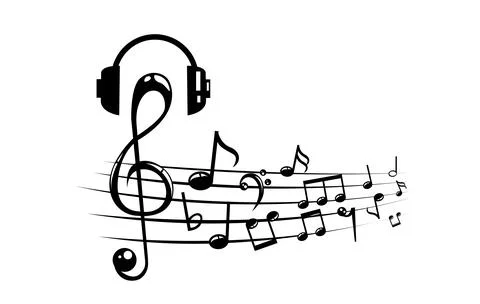 Musical notes staff background with lines. Vector illustration. Illustrazione stock