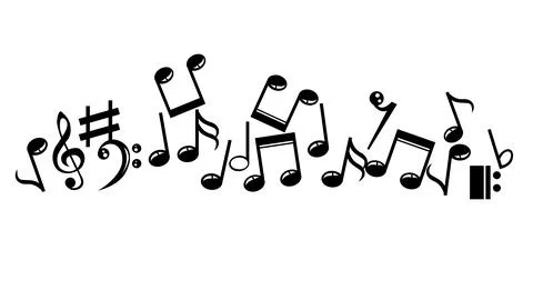 Musical notes staff background with lines Stock Illustration